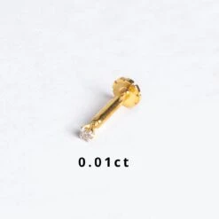18ct Gold Diamond Screw Back Nose Stud (0.01ct - 0.10ct) -Shiny Jewelry Hub 0.01ct diamond screw back yellow gold