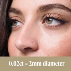 18ct Gold Diamond L Shaped Back Nose Stud (0.01ct - 0.10ct) -Shiny Jewelry Hub 0.02ct Diamond Nose Stud