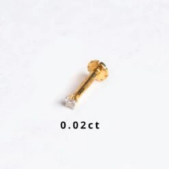 18ct Gold Diamond Screw Back Nose Stud (0.01ct - 0.10ct) -Shiny Jewelry Hub 0.02ct diamond screw back yellow gold