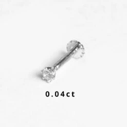 18ct Gold Diamond Screw Back Nose Stud (0.01ct - 0.10ct) -Shiny Jewelry Hub 0.04ct diamond screw back white gold
