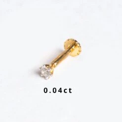 18ct Gold Diamond Screw Back Nose Stud (0.01ct - 0.10ct) -Shiny Jewelry Hub 0.04ct diamond screw back yellow gold