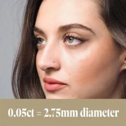 18ct Gold Diamond L Shaped Back Nose Stud (0.01ct - 0.10ct) -Shiny Jewelry Hub 0.05ct Diamond Nose Stud