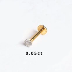 18ct Gold Diamond Screw Back Nose Stud (0.01ct - 0.10ct) -Shiny Jewelry Hub 0.05ct diamond screw back yellow gold