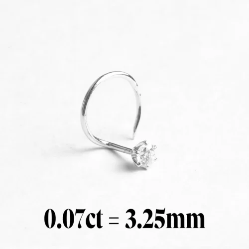 18ct Gold Diamond Wire Coil Back Nose Stud (0.01ct - 0.10ct) -Shiny Jewelry Hub 0.07ct white gold entire left f8b5083f 8727 40e8 8306 5a69e2a0582e