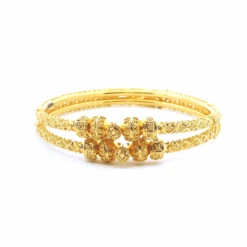22ct Yellow Gold Hollow Tube Bangles With Filigree Design – Screw Fitting & Comfort Fit Finish | Elegant Jewellery