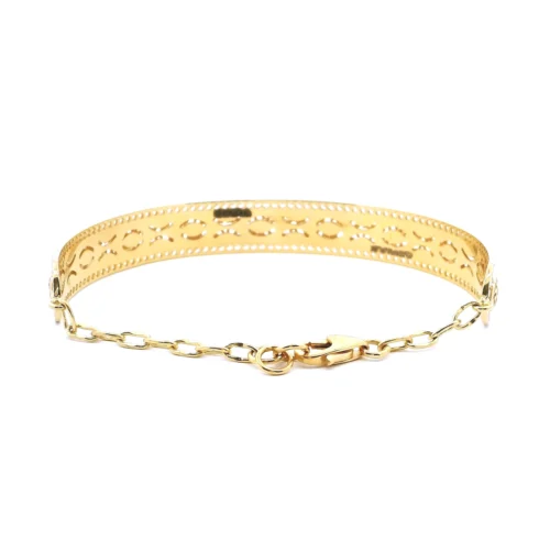 22ct Yellow Gold Women's Bangle Bracelet With Cubic Zirconia Stones – Adjustable Links & Lobster Claw Clasp For Perfect Fit -Shiny Jewelry Hub 1724099706076 4840596bf1cd38eacf43 01915b076d2b711eba14e5721db5f5e6