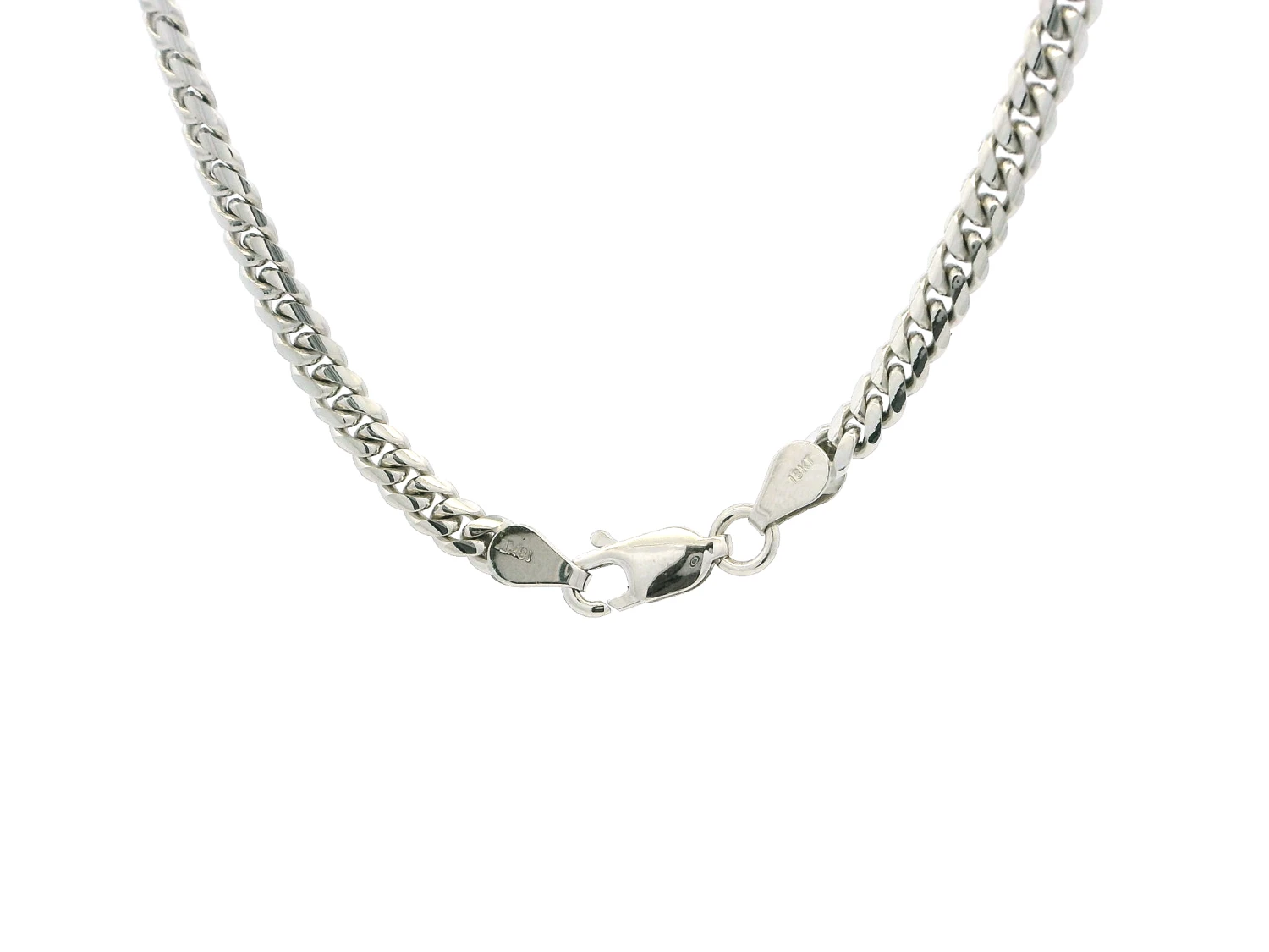 18ct White Gold Cuban Chain With Secure Lobster Clasp | Luxury Men's Jewellery 3 18ct White Gold Cuban Chain With Secure Lobster Clasp | Luxury Men's Jewellery - Image 3