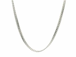 18ct White Gold Cuban Chain With Open Box Clasp | Premium Luxury Necklace | 20 Inches