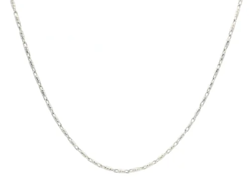 18ct White Gold Fancy Link Chain With Lobster Clasp | Chic & Elegant Necklace | 18 Inches