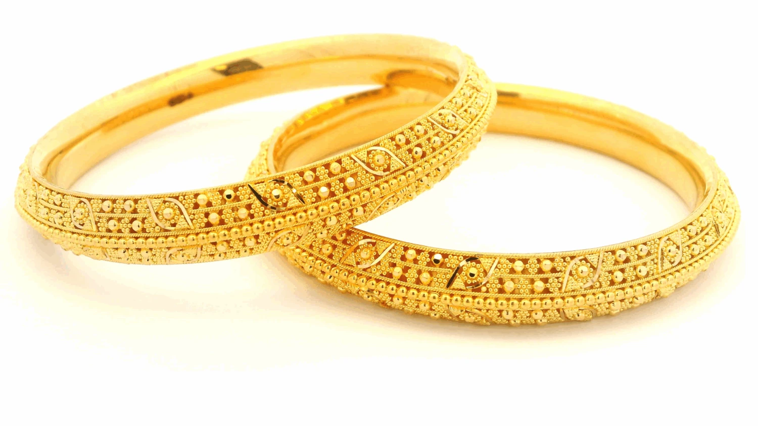 22ct Yellow Gold Set Of Six Bangles With Filigree Design & Comfort Fit – Elegant Gold Jewellery Set 2 22ct Yellow Gold Set Of Six Bangles With Filigree Design & Comfort Fit – Elegant Gold Jewellery Set - Image 2