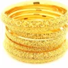 22ct Yellow Gold Filigree Bangles Set Of 6 - Comfort Fit, Elegant Design