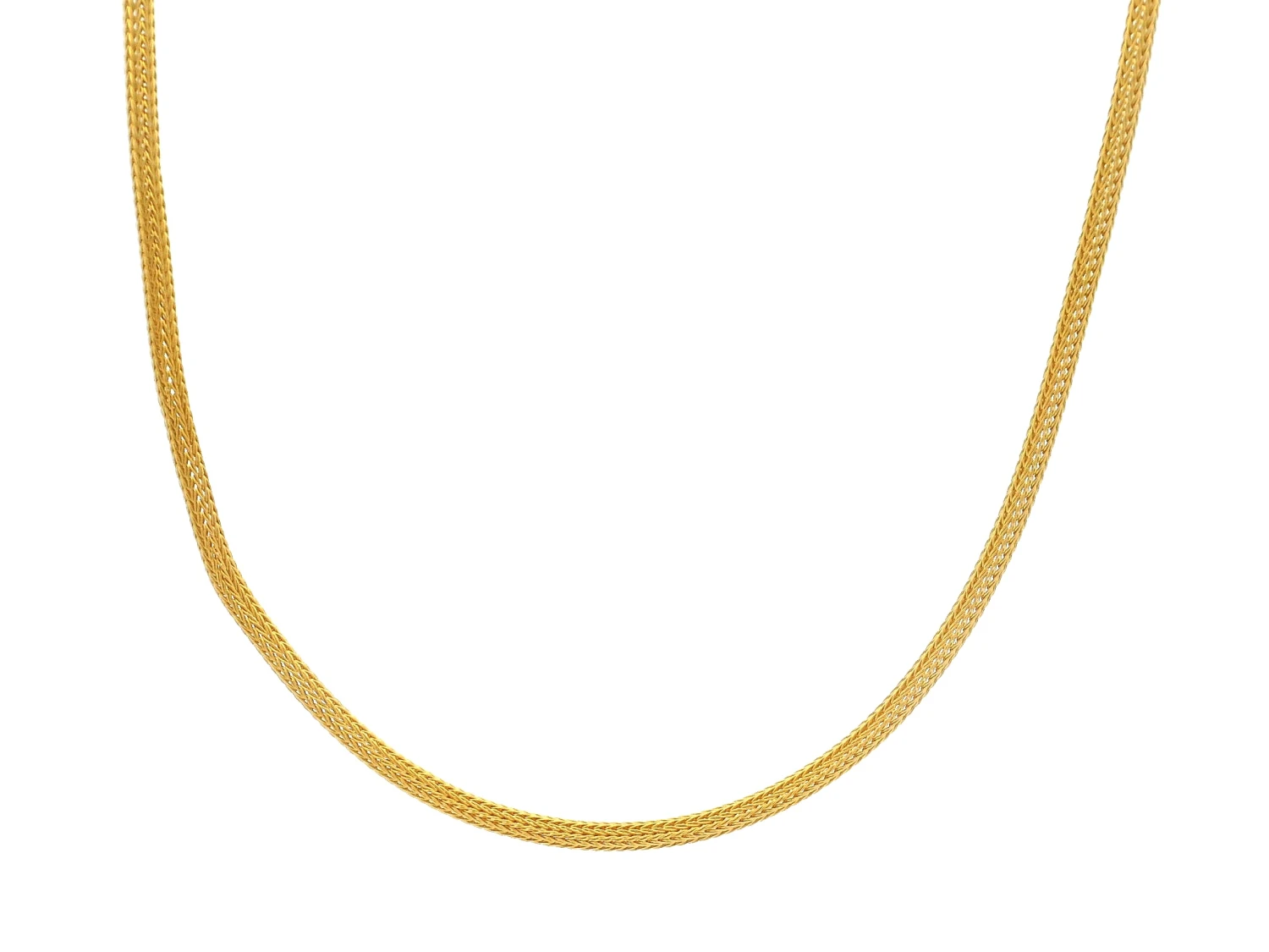 22ct Gold Hollow Mesh Chain With Lobster Clasp | Elegant Round Design Necklace | 16 Inches 1 22ct Gold Hollow Mesh Chain With Lobster Clasp | Elegant Round Design Necklace | 16 Inches