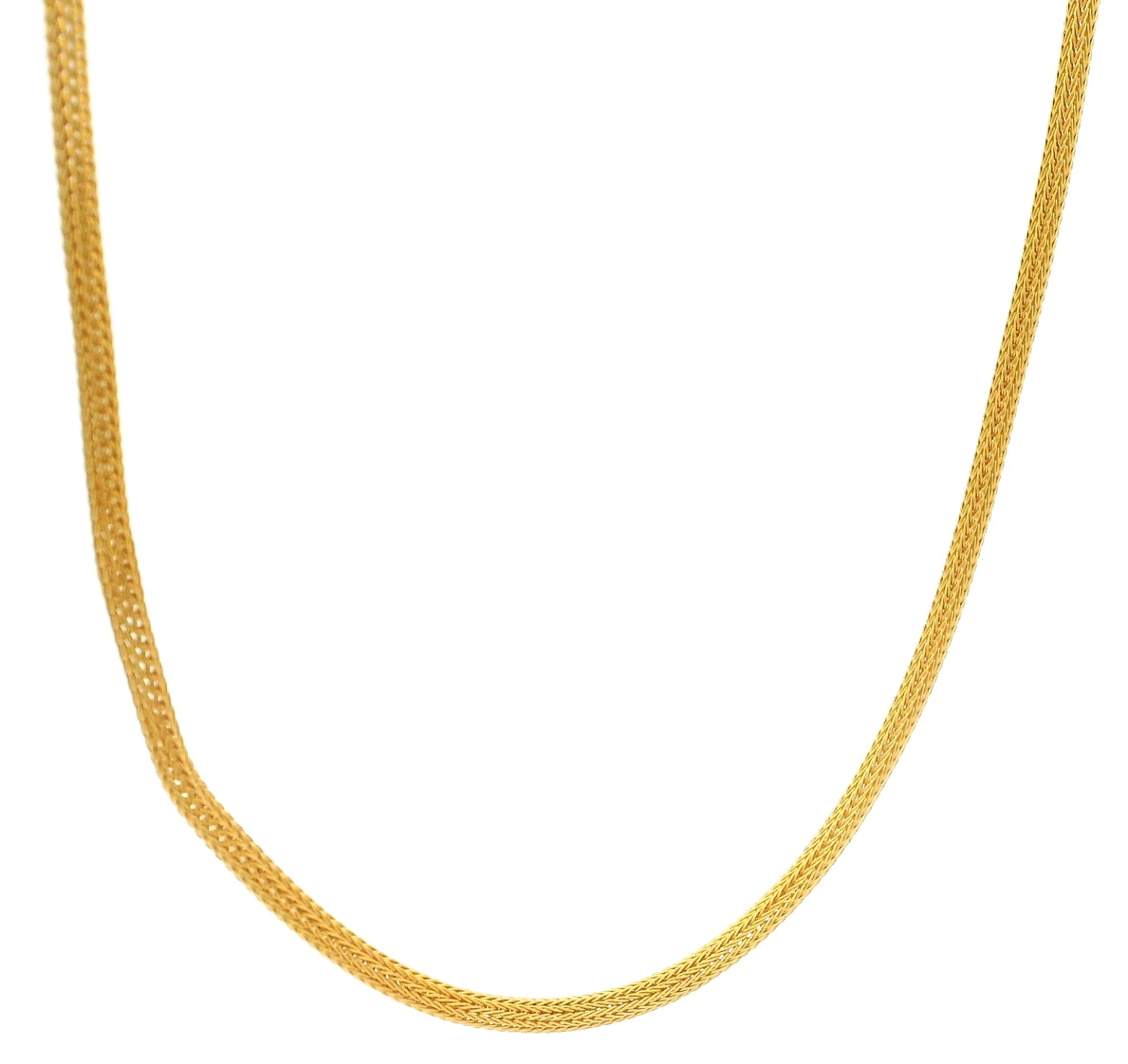 22ct Gold Hollow Mesh Chain With Lobster Clasp | Elegant Round Design Necklace | 16 Inches 2 22ct Gold Hollow Mesh Chain With Lobster Clasp | Elegant Round Design Necklace | 16 Inches - Image 2