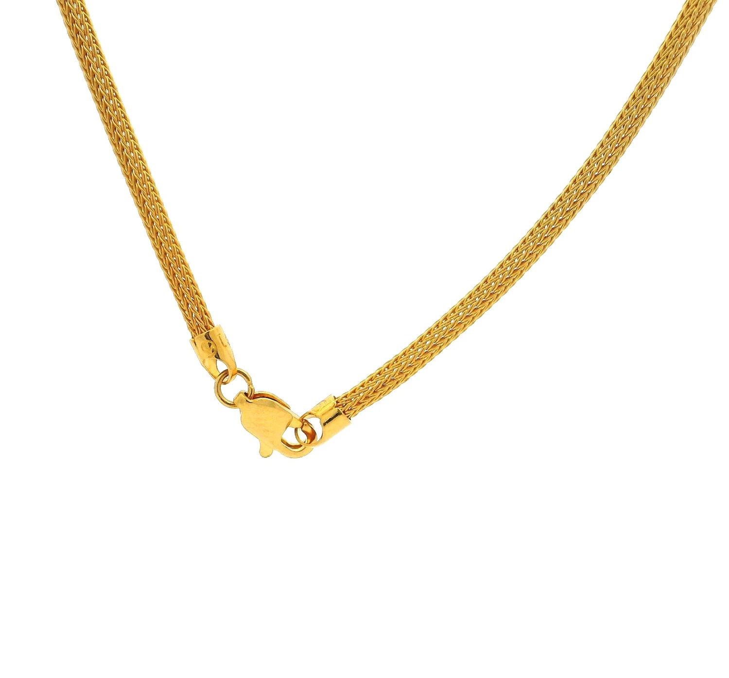 22ct Gold Hollow Mesh Chain With Lobster Clasp | Elegant Round Design Necklace | 16 Inches 3 22ct Gold Hollow Mesh Chain With Lobster Clasp | Elegant Round Design Necklace | 16 Inches - Image 3