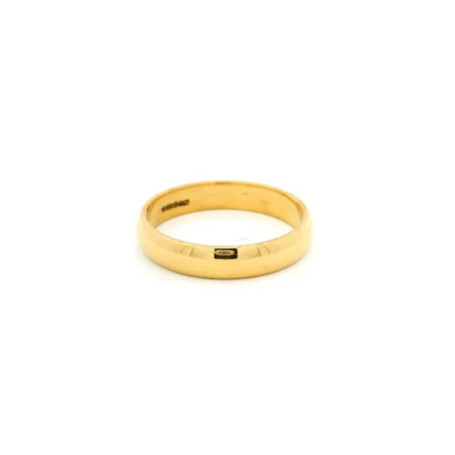 22ct Yellow Gold D-Shaped Wedding Band | Timeless Elegance For Your Special Day | Size T