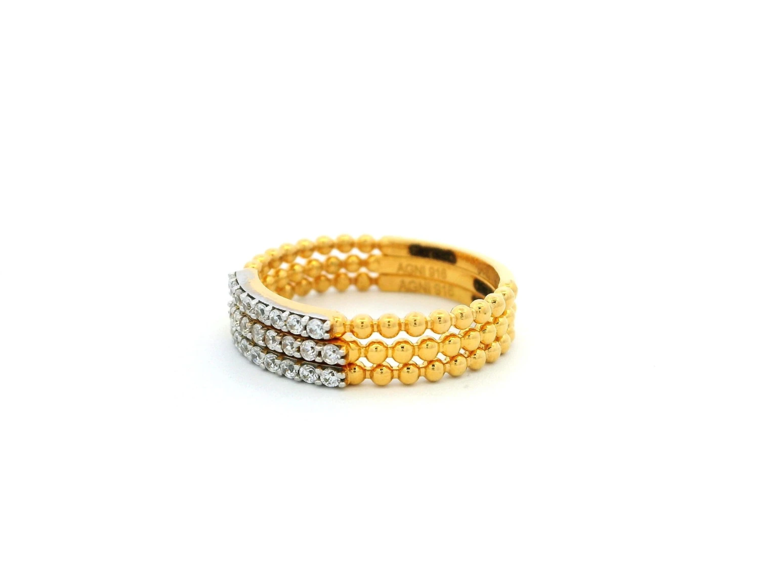 22ct Gold Set Of 3 Stacking Eternity Rings With Cubic Zirconia Stones 2 22ct Gold Set Of 3 Stacking Eternity Rings With Cubic Zirconia Stones - Image 2