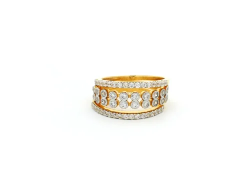 22ct Gold Ring And Band Set With Cubic Zirconia – Elegant & Timeless Duo | Size L