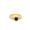 22ct Gold Ladies Ring With Blue And White Cubic Zirconia Stones – Elegant & Glamorous Jewellery | Size J½