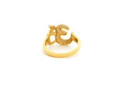 22ct Gold 'OM' Ring With Cubic Zirconia Stones | Size J½ -Shiny Jewelry Hub 1729162705444 d9d96386dd5f1841c7cf 01929a2079427bbd841b25957a79180doriginal