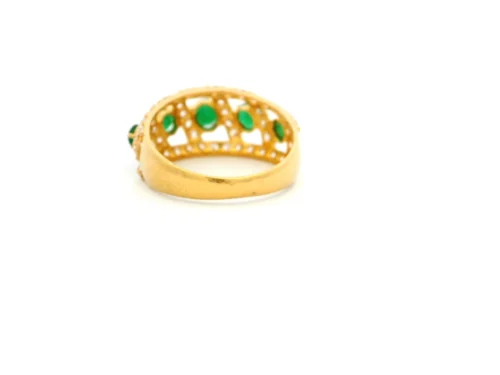 22ct Gold Ladies Ring With Green And White Cubic Zirconia Stones – Elegant & Sparkling Jewellery | Size M -Shiny Jewelry Hub 1729163124158 4b45344cd1e5fd58c981 01929a26da8c7bbd841bc39e0a275941original
