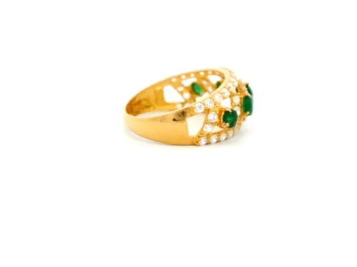 22ct Gold Ladies Ring With Green And White Cubic Zirconia Stones – Elegant & Sparkling Jewellery | Size M -Shiny Jewelry Hub 1729163124160 e8e604b142d295b23725 01929a26da917bbd841bccfeef85a659original