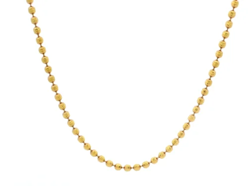 22ct Yellow Gold Diamond Cut Beaded Chain With Lobster Clasp | Elegant & Stylish