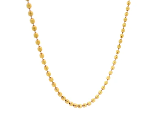 22ct Yellow Gold Diamond Cut Beaded Chain With Lobster Clasp | Elegant & Stylish -Shiny Jewelry Hub 1729165391885 9560ee45c91b661621f4 01929a497da77bbd841d246dc9f09784original