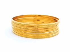 1 Set Of Six 22ct Gold Bangles With Elegant Milgrain Design – Timeless Gold Jewellery Set