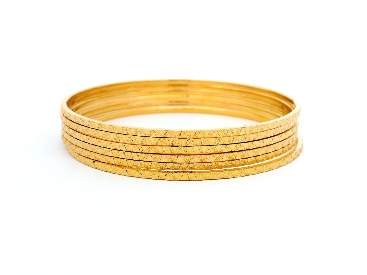 1 Set Of Six 22ct Gold Bangles With Milgrain Design – Classic And Elegant Gold Bangle Set 1 1 Set Of Six 22ct Gold Bangles With Milgrain Design – Classic And Elegant Gold Bangle Set