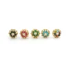 18ct Yellow Gold Nose Stud With White And Colour Cubic Zirconia Stones