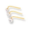 18ct Gold Diamond L-shaped Back Nose Stud With Bezel (Rub Over) Setting.