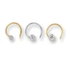 18ct Gold Diamond Wire Coil Back Nose Stud With Bezel (Rub Over) Setting.