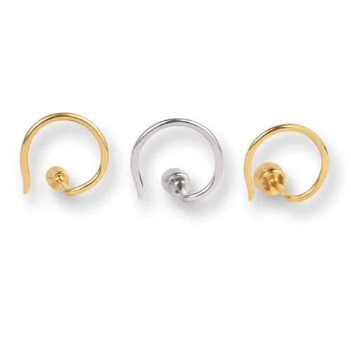 18ct Gold Diamond Wire Coil Back Nose Stud With Bezel (Rub Over) Setting. -Shiny Jewelry Hub 18ct gold diamond wire coil back nose stud in bezel setting MCS2510 MCS2511 MCS2512 3