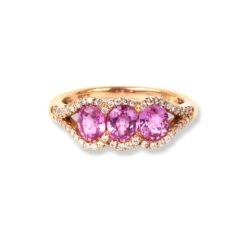 18ct Rose Gold Diamond & Pink Sapphire Ring ZHF02916R