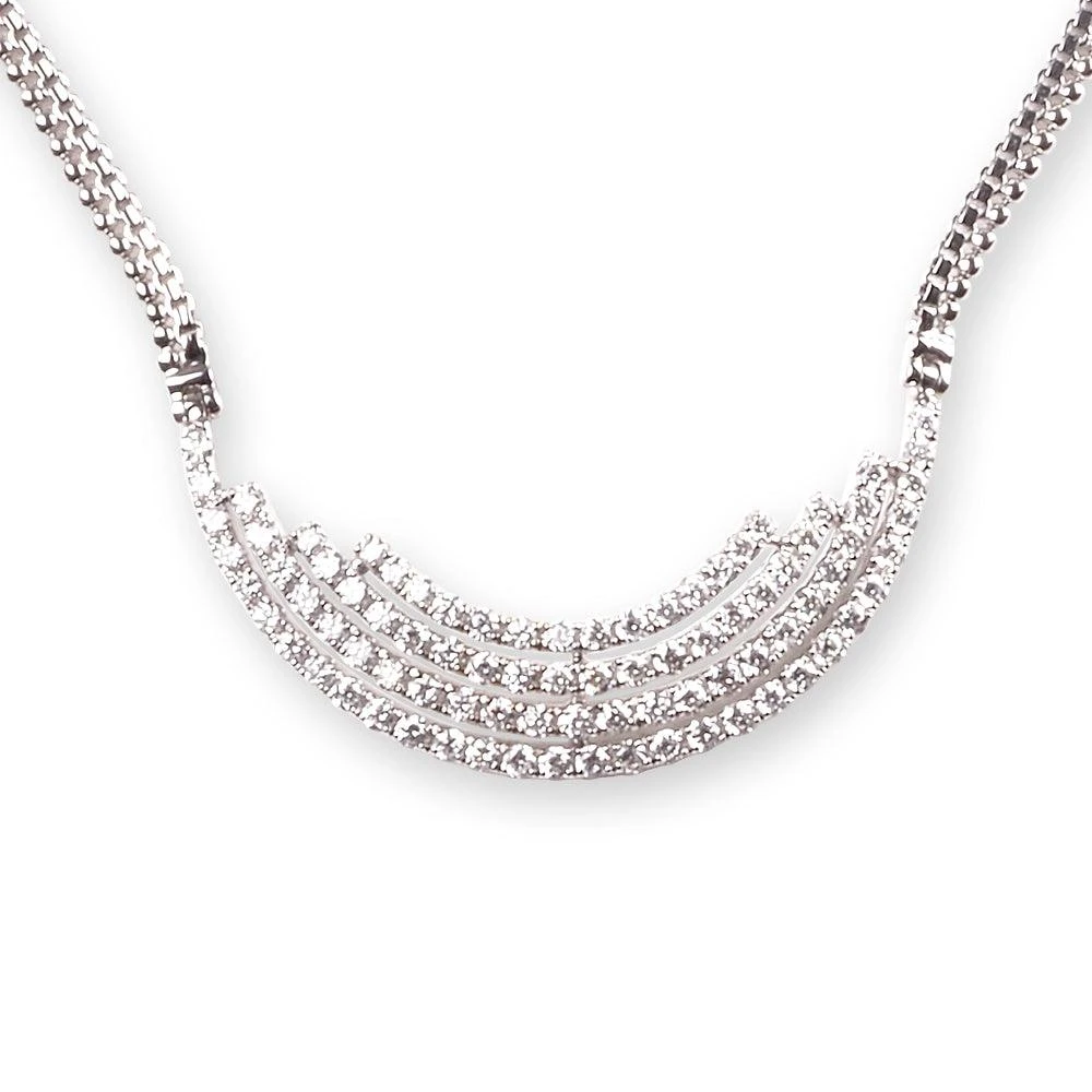 18ct White Gold Adjustable Diamond Mangal Sutra With Hook Clasp KMCS1424 2 18ct White Gold Adjustable Diamond Mangal Sutra With Hook Clasp KMCS1424 - Image 2