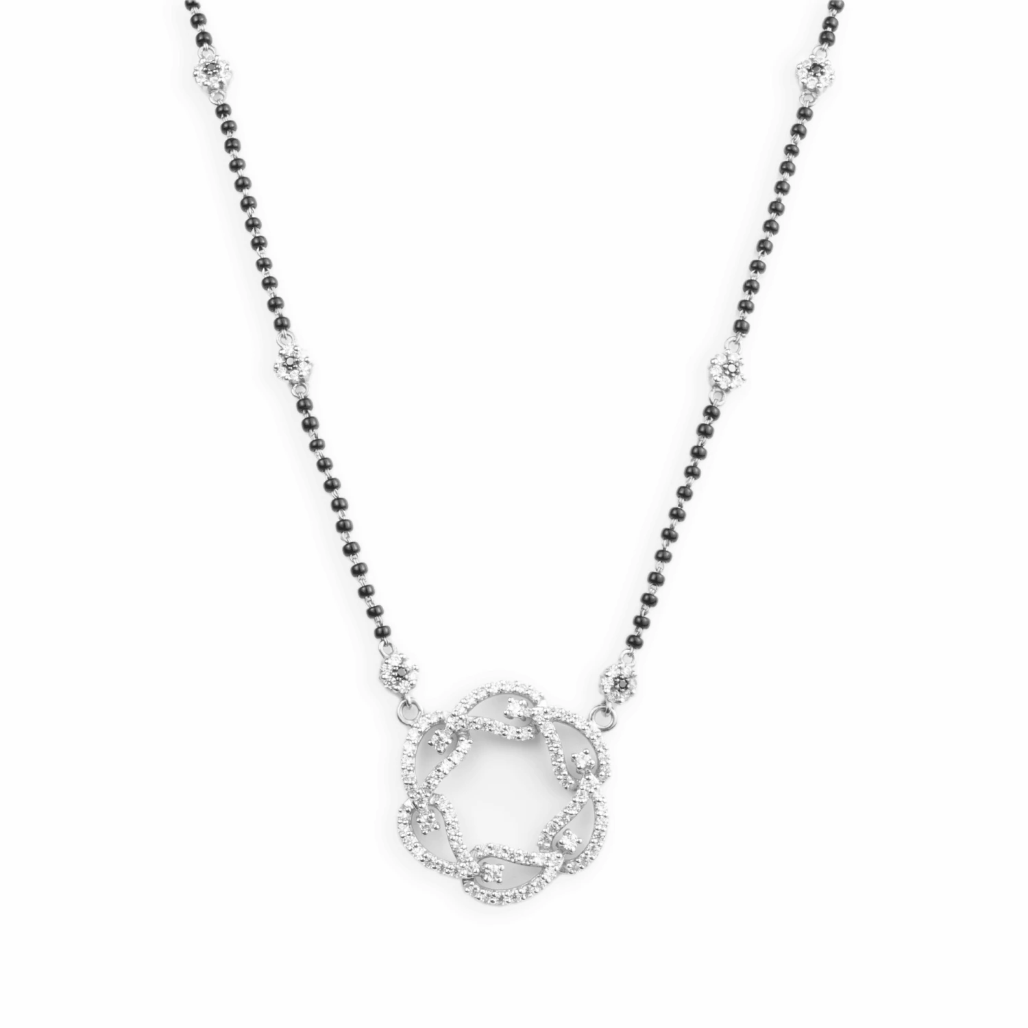 22ct Gold / 18ct White Gold Adjustable Cubic Zirconia Mangal Sutra With Lobster Clasp MS-2081 / MS9004 2 22ct Gold / 18ct White Gold Adjustable Cubic Zirconia Mangal Sutra With Lobster Clasp MS-2081 / MS9004 - Image 2