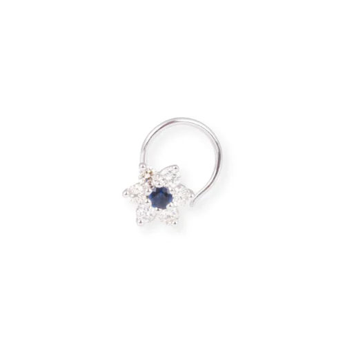 18ct Gold Diamond And Blue Sapphire Cluster Wire Coil Back Nose Stud. 27 18ct Gold Diamond And Blue Sapphire Cluster Wire Coil Back Nose Stud. -Shiny Jewelry Hub 18ct white gold diamond and blue sapphire cluster wire coil nose stud MCS2794Wq scaled