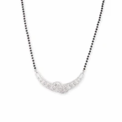 18ct White Gold Diamond Mangal Sutra With Hook Clasp MCS2131
