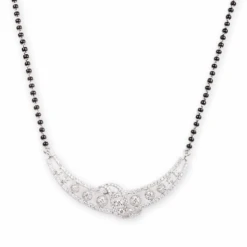 Shiny Jewelry Hub -Shiny Jewelry Hub 18ct white gold diamond mangal sutra necklace with hook clasp MCS2131 af39ffa8 f081 4c4b 902e 7d8528ef8402