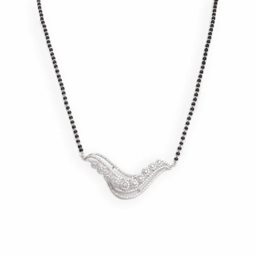 18ct White Gold Diamond Mangal Sutra With Hook Clasp MCS2144