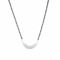 18ct White Gold Diamond Mangal Sutra With Hook Clasp MCS4339