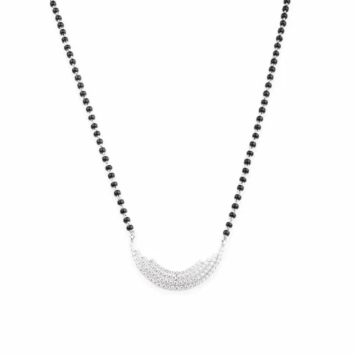 18ct White Gold Diamond Mangal Sutra With Hook Clasp MCS4339