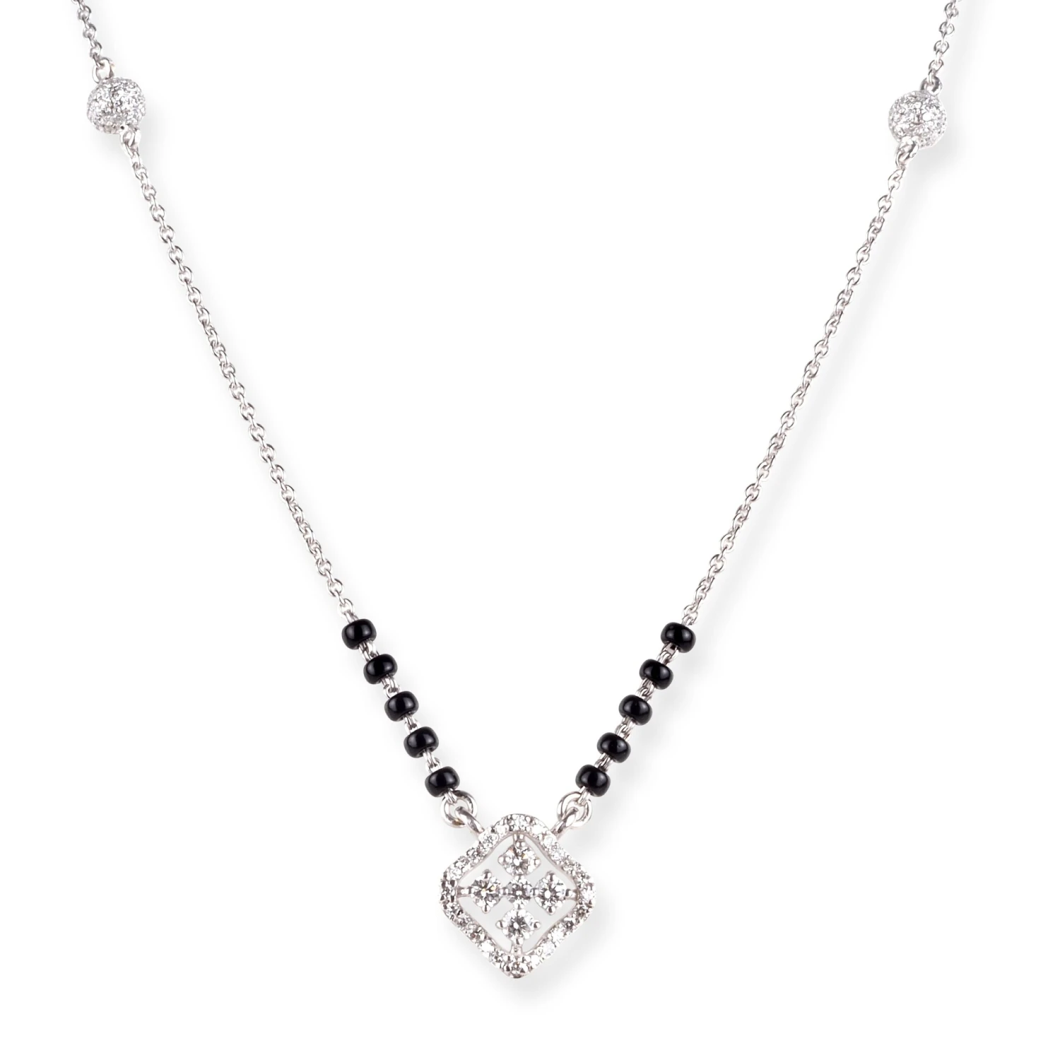 18ct White Gold Mangal Sutra With Ring Clasp 1 18ct White Gold Mangal Sutra With Ring Clasp