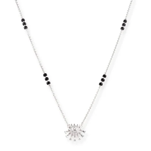 18ct White Gold Diamond Mangal Sutra With Ring Clasp