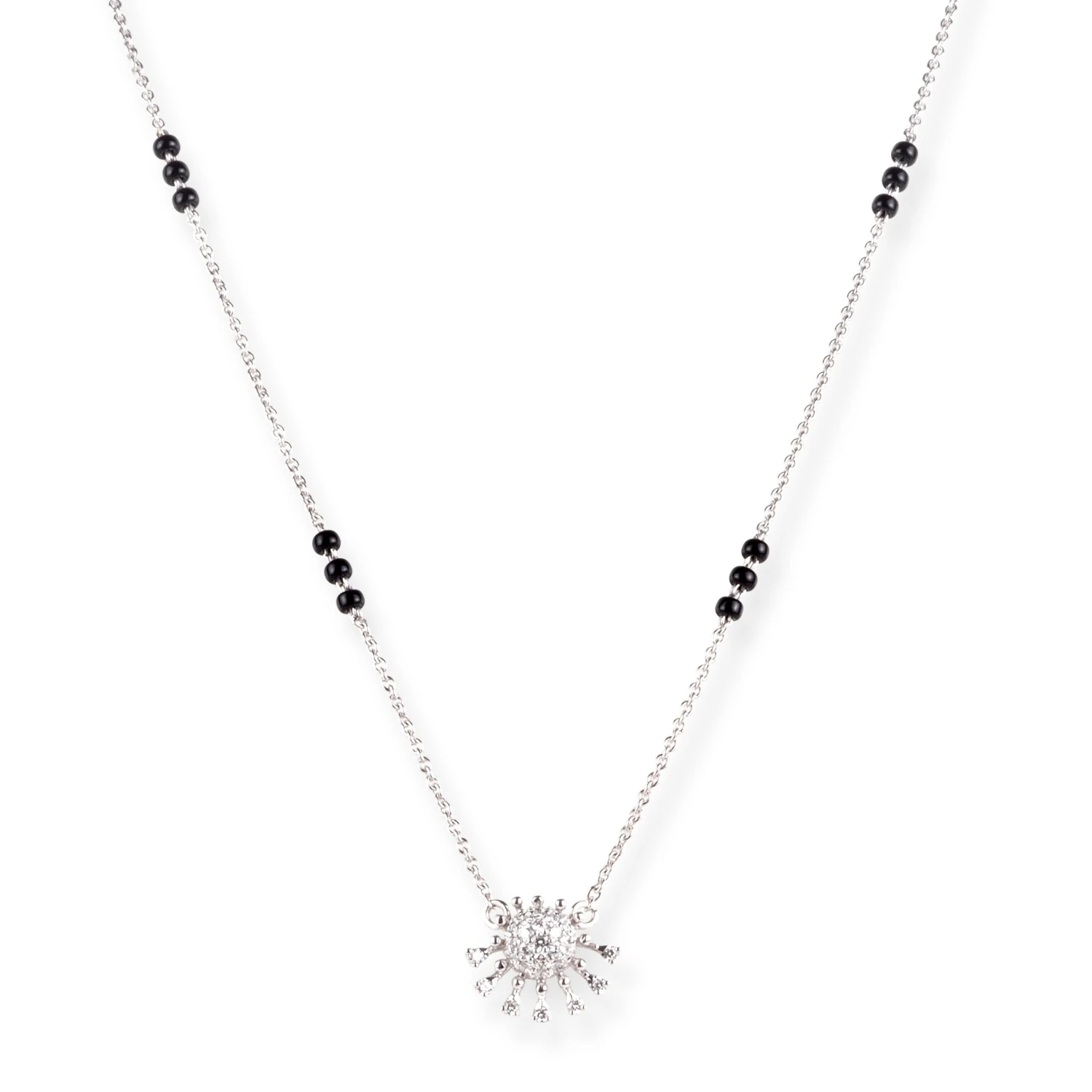 18ct White Gold Diamond Mangal Sutra With Ring Clasp 1 18ct White Gold Diamond Mangal Sutra With Ring Clasp