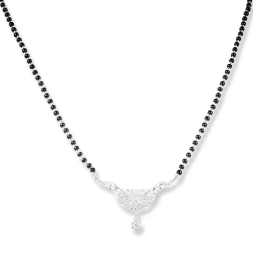 18ct White Gold Diamond Mangal Sutra With Hook Clasp MCS5500