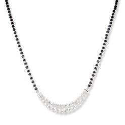 18ct White Gold Diamond Mangal Sutra With Hook Clasp MCS3085