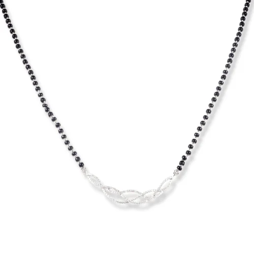 18ct White Gold Diamond Mangal Sutra With Hook Clasp MCS4781