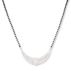 18ct White Gold Diamond Mangal Sutra With Hook Clasp MCS2141