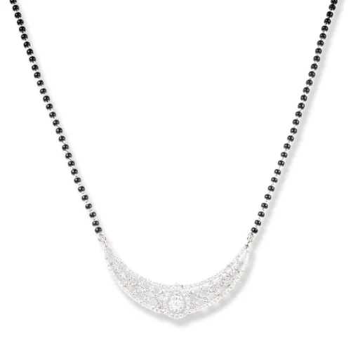18ct White Gold Diamond Mangal Sutra With Hook Clasp MCS2141